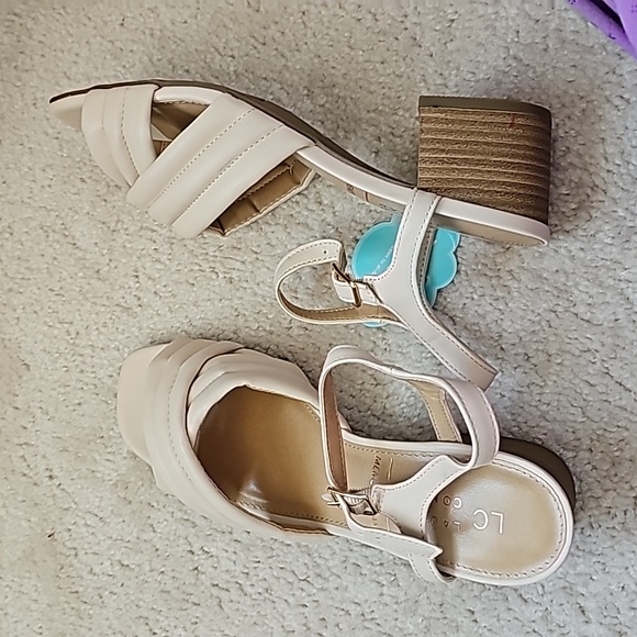 NWT Blush Memory Foam Heeled Sandals 8 - Picture 4 of 5
